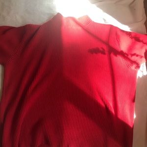 Red Short Sleeve Turtleneck